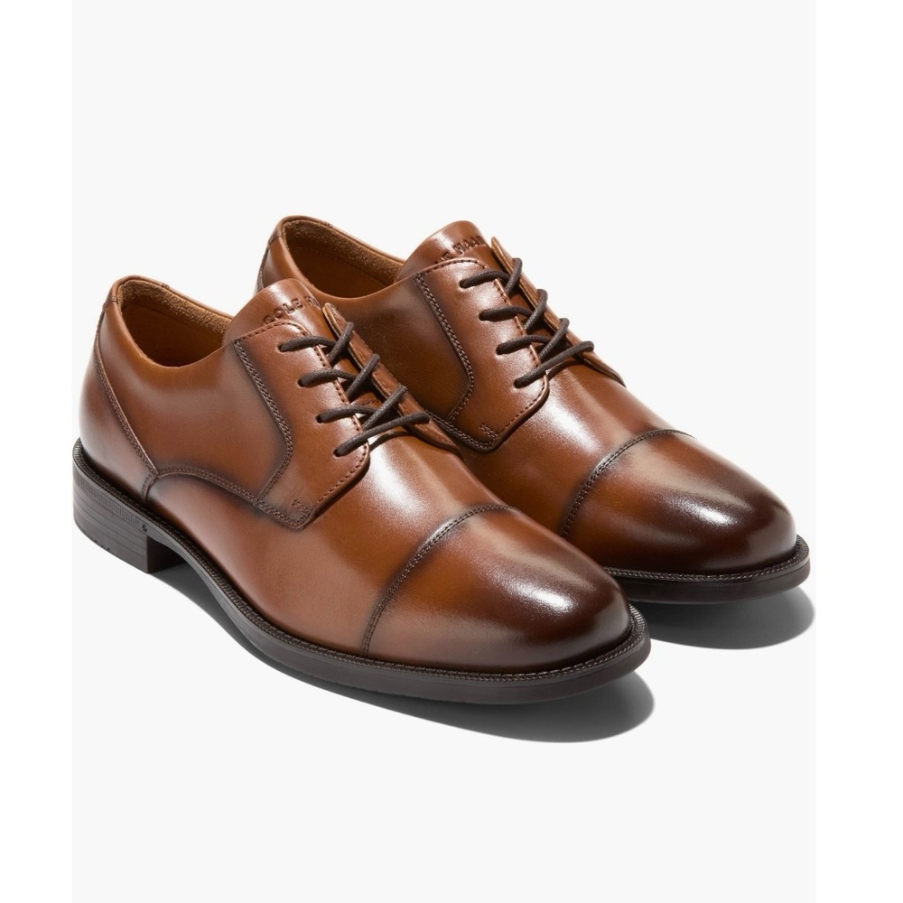 NEW Cole Haan Bedford Cap Toe Derby Dress Shoes British Tan Men’s US 8.5